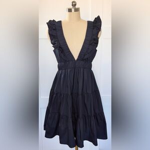 NWT Abercrombie & Fitch Navy Ruffle Mini Dress